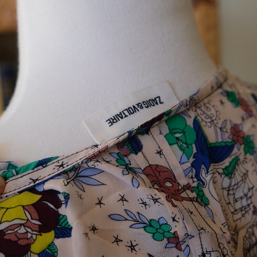 RARE Zadig & Voltaire tattoo silk summer dress